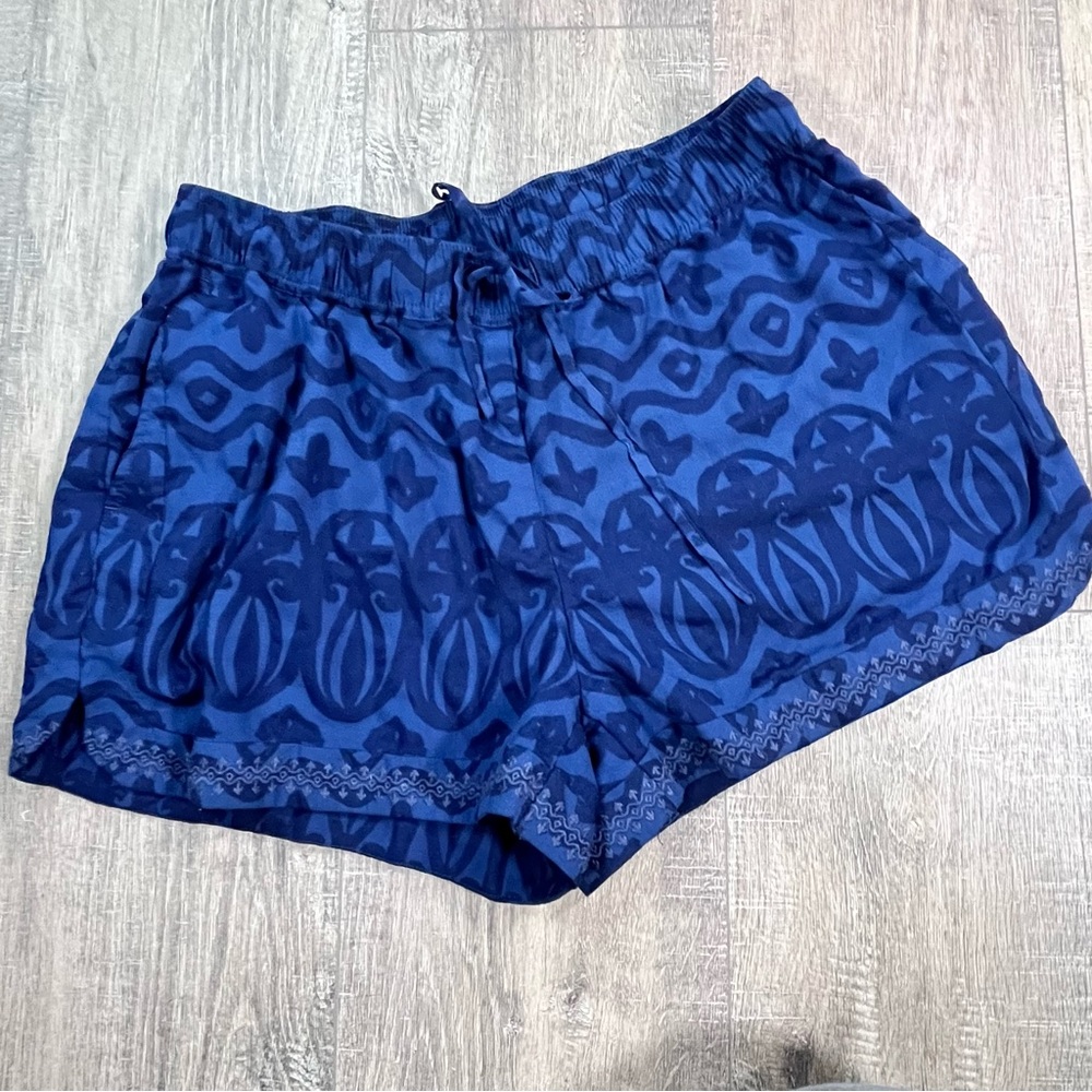 Vineyard Vines Navy Blue Print Pull On Elastic Waist Shorts sz M